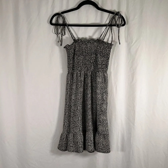 Topshop Mini Dress Women's 2 Leapord Print Sleeveless Stretchy Tie Spaghetti Str - Picture 7 of 9